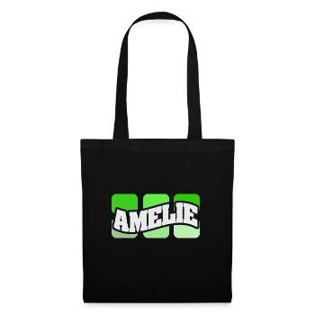 Prénom Amélie - Sac en tissu - noir - Devant