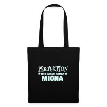 Frauenname Miona - Stoffbeutel - Schwarz - Vorne