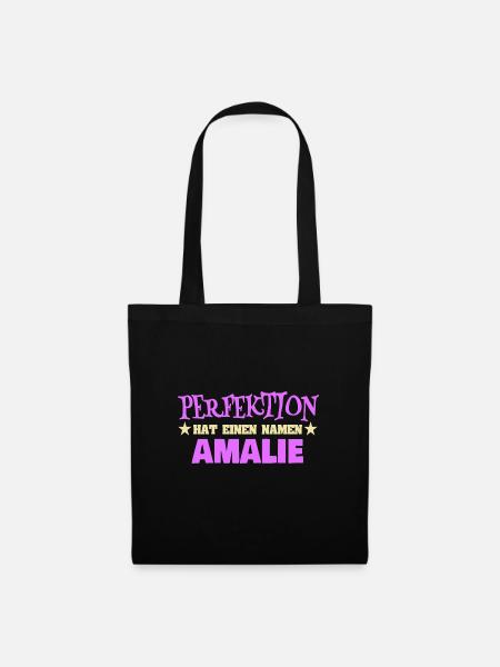 Frauenname Amalie - Stoffbeutel - Schwarz