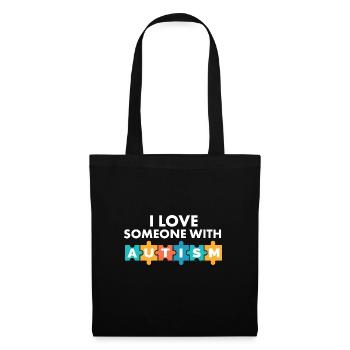 I Love Someone With Autism Awareness Month Puzzle - Tote Bag - black - Front