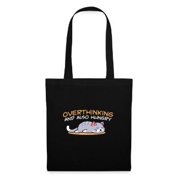 Overthinking And Also Hungry Cat Lover Foodie - Tote Bag - black - Front