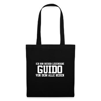 Guido Name Design - Stoffbeutel - Schwarz - Vorne