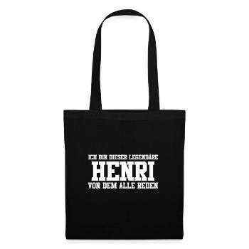 Henri Name Design - Stoffbeutel - Schwarz - Vorne