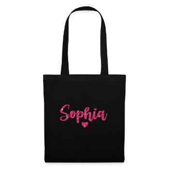 Sophia Herz Pink - Stoffbeutel - Schwarz - Vorne