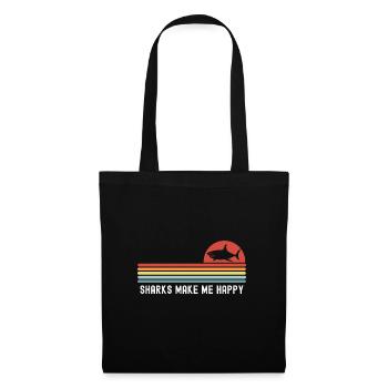 Requins - Sac en tissu - noir - Devant