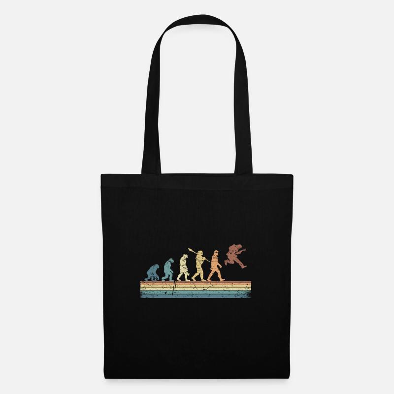 Human Evolution Guitar Band Retro Vintage - Stoffbeutel - Schwarz