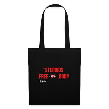 Ohne Steroide - Workout Gym - Stoffbeutel - Schwarz - Vorne
