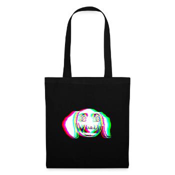EDM - Dog - Glitch Rave Style - Tote Bag - black - Front