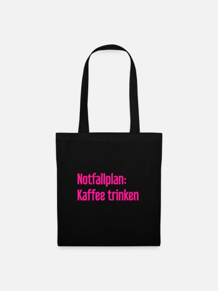 Kaffee-Notfallplan - Stoffbeutel - Schwarz