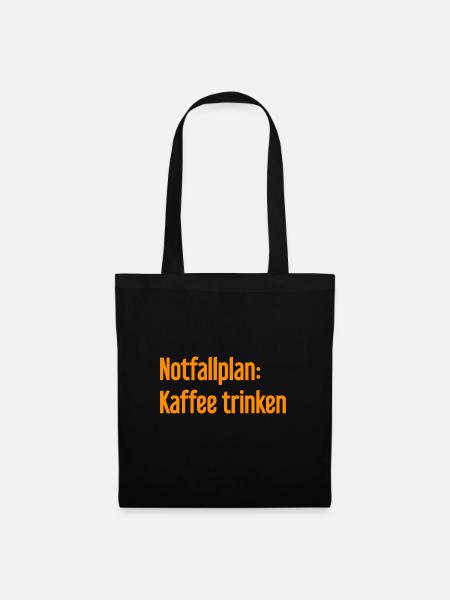 Kaffee-Notfallplan - Stoffbeutel - Schwarz