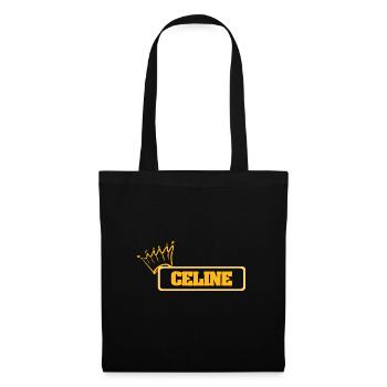 Nom : Céline - Sac en tissu - noir - Devant