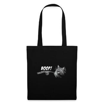 Spooky Halloween Black Cat Skeleton Hand Grunge - Stoffbeutel - Schwarz - Vorne