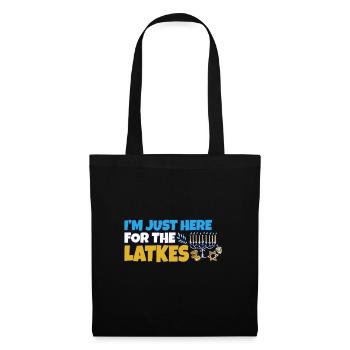 Jewish Costume I'm Just Here for the Latkes Happy - Tote Bag - black - Front