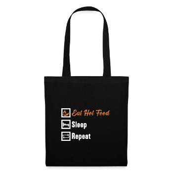 Manger des aliments chauds Dormir Répéter / Scharfes Essen - Sac en tissu - noir - Devant