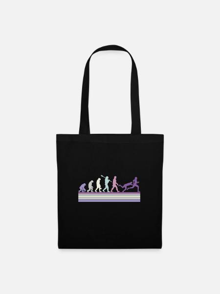 Rugby Ball Sport Player Retro Evolution Rugby Team - Stoffbeutel - Schwarz