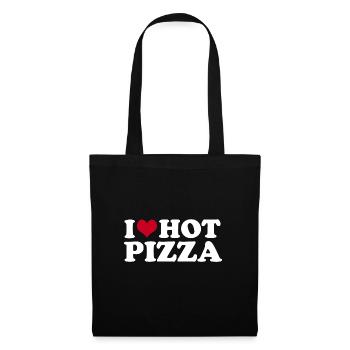 I Love Hot Pizza - Stoffbeutel - Schwarz - Vorne