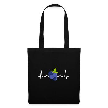 Heidelbeere Frucht Blaubeere - Stoffbeutel - Schwarz - Vorne