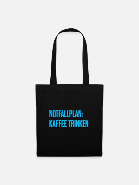 Kaffee-Notfallplan - Stoffbeutel - Schwarz