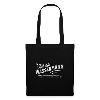 Sternzeichen Geschenke Wassermann Spruch - Stoffbeutel - Schwarz - Vorne