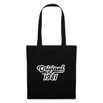 1981 Geburtstag - Stoffbeutel - Schwarz - Vorne