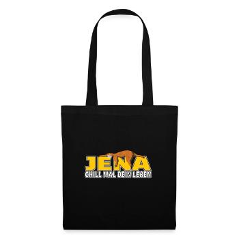Jena chill mal dein Leben Faultier Heimat - Stoffbeutel - Schwarz - Vorne