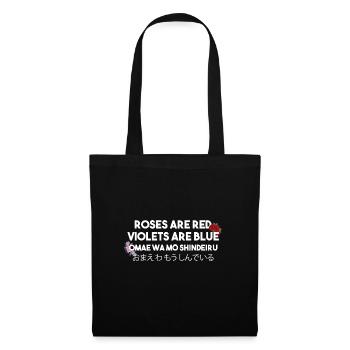 roses are red anime poem - Tote Bag - black - Front