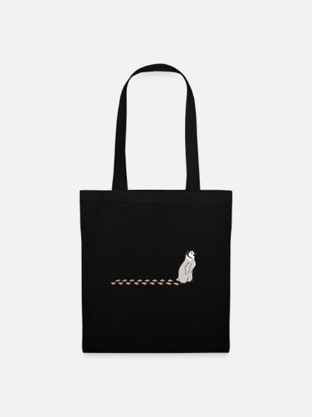 Niedliches Baby Pinguin watschelt Schnee Wildlife - Stoffbeutel - Schwarz