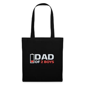 Papa de 2 fils Fête des pères Père Fils Partenaire Look - Sac en tissu - noir - Devant
