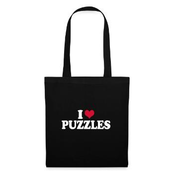 Puzzle I Love Puzzles - Tote Bag - black - Front