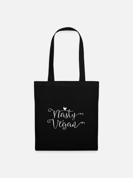 Nasty Vegan Motiv Geschenk - Stoffbeutel - Schwarz