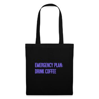 Kaffee-Notfallplan - Stoffbeutel - Schwarz - Vorne