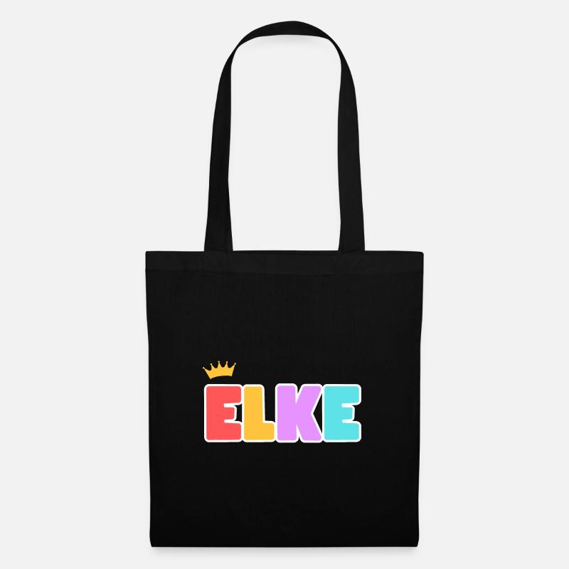 Elke! Personalisierbar - Stoffbeutel - Schwarz