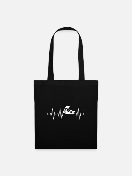 Ocean Wave Geschenkidee Strand - Stoffbeutel - Schwarz