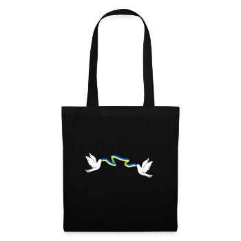 Dove Ribbon Ukraine Two Dove Biting Ukraine Flag - Stoffbeutel - Schwarz - Vorne