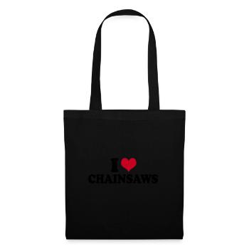 J’adore les tronçonneuses Tronçonneuse - Sac en tissu - noir - Devant