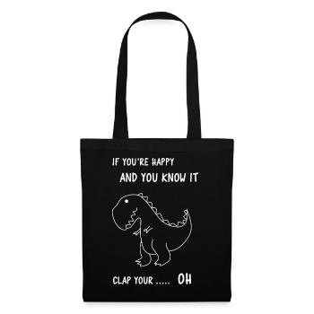 If you happy and you know it clap your OH - Stoffbeutel - Schwarz - Vorne