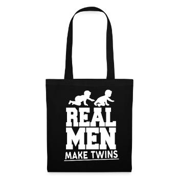 Real Men Make Twins - husband father twins - Tote Bag - black - Front