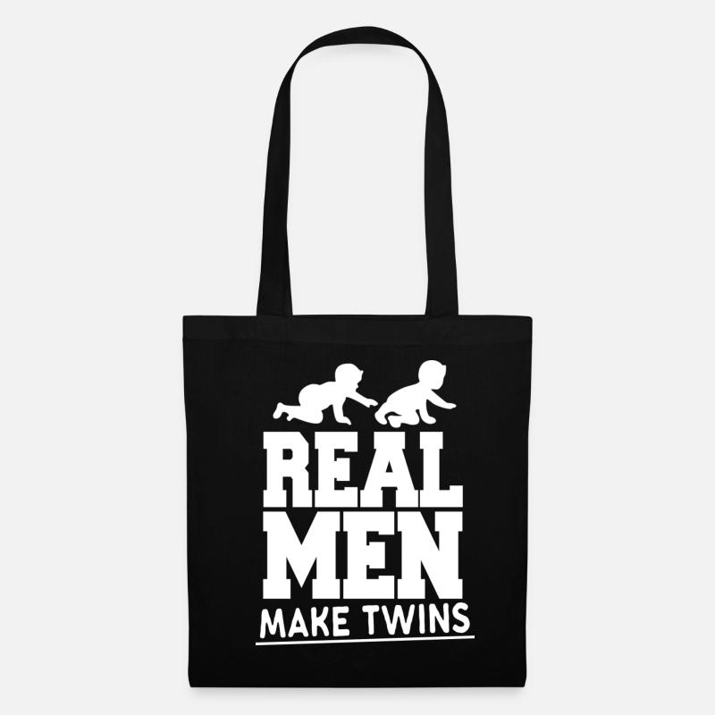 Real Men Make Twins - Mann Vater Zwillinge - Stoffbeutel - Schwarz