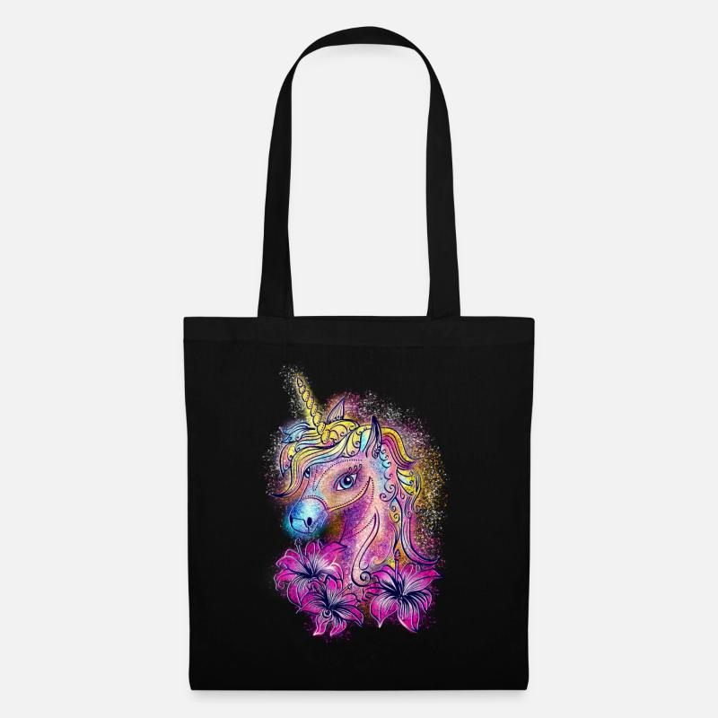 Zauberhaftes Einhorn Sommer Mädchen Geschenk Rosa - Stoffbeutel - Schwarz