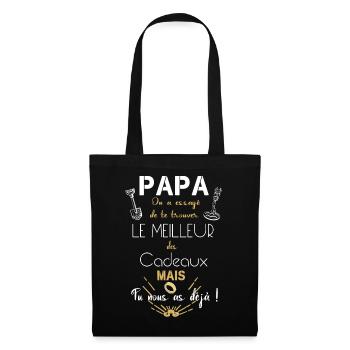 Idée cadeau papa fan de détection - Sac en tissu - noir - Devant