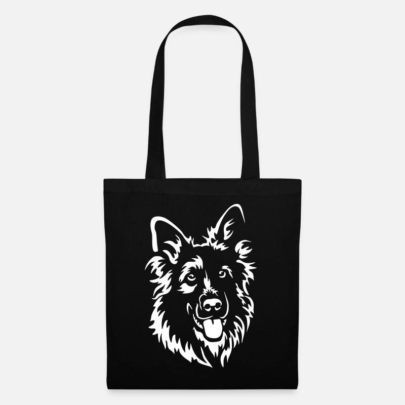 Deutscher Schäferhund Kopf "Black Edition" - Stoffbeutel - Schwarz