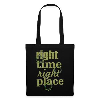 right time - Stoffbeutel - Schwarz - Vorne