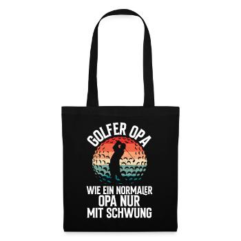 Golf Golfer Opa Wie Ein Normaler Opa Nur - Stoffbeutel - Schwarz - Vorne