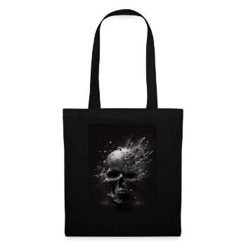 Exploding skull in silver T-shirt black - Tote Bag - black - Front