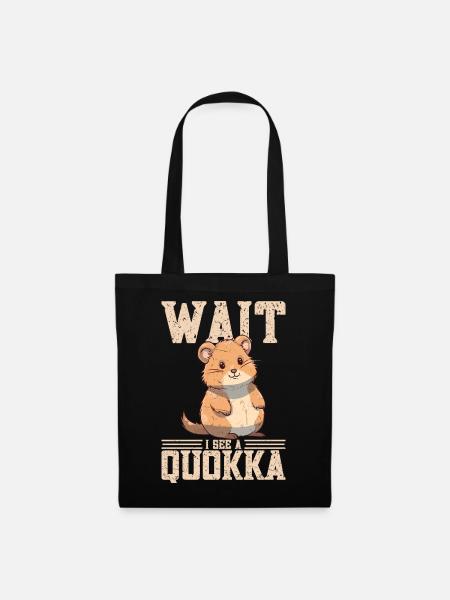 Warte ich sehe ein Quokka - Stoffbeutel - Schwarz
