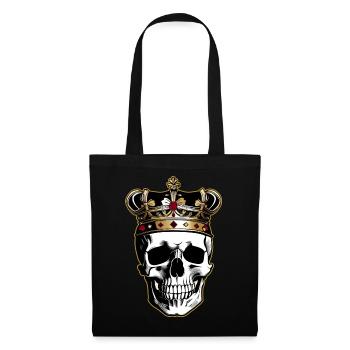 Skull with golden crown - Tote Bag - black - Front