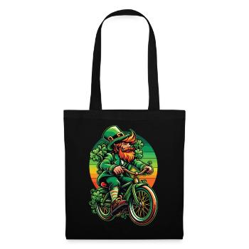St. Patrick's Day Leprechaun Bicycle Design - Tote Bag - black - Front