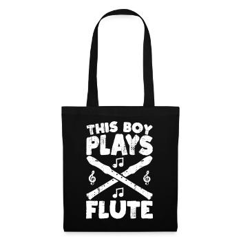 This boy plays the flute - Tote Bag - black - Front
