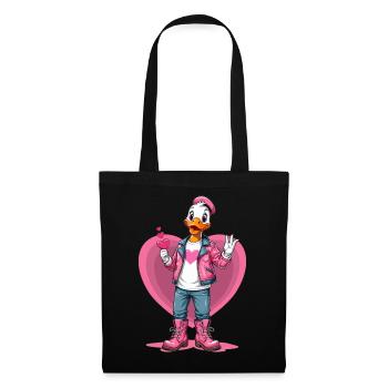Cute duck with heart - Tote Bag - black - Front