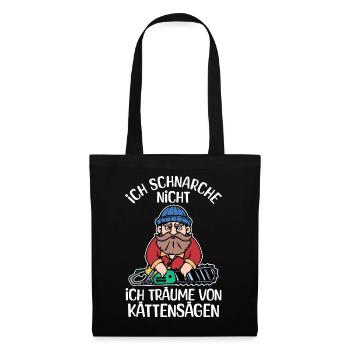 Bûcheron déclaration tronçonneuse boiseries bois - Sac en tissu - noir - Devant
